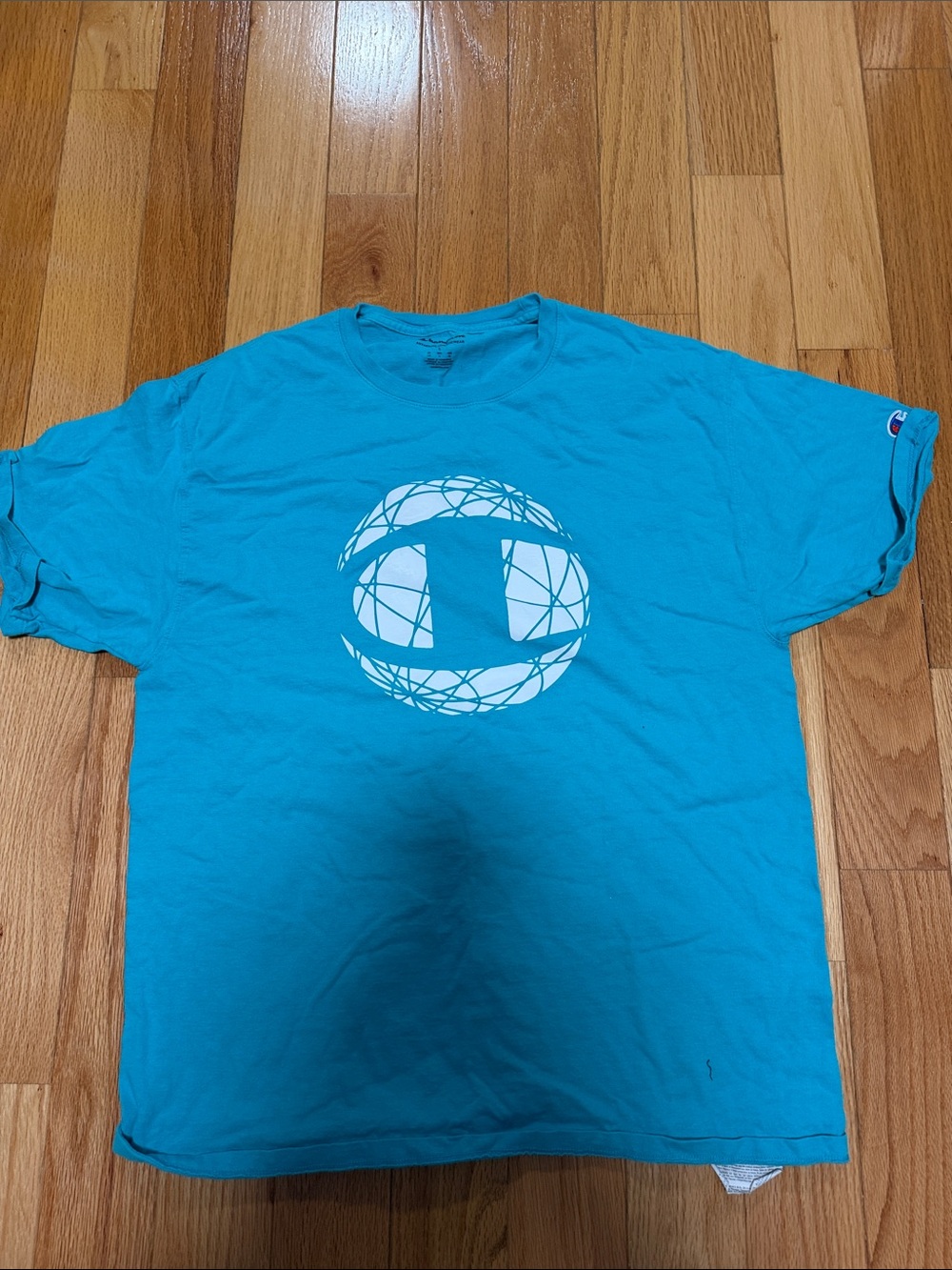 Champion Men's Turquoise Graphic Logo Short Sleeve Tee